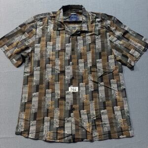 Trust Button Down Shirt Sz L Brown Brand New